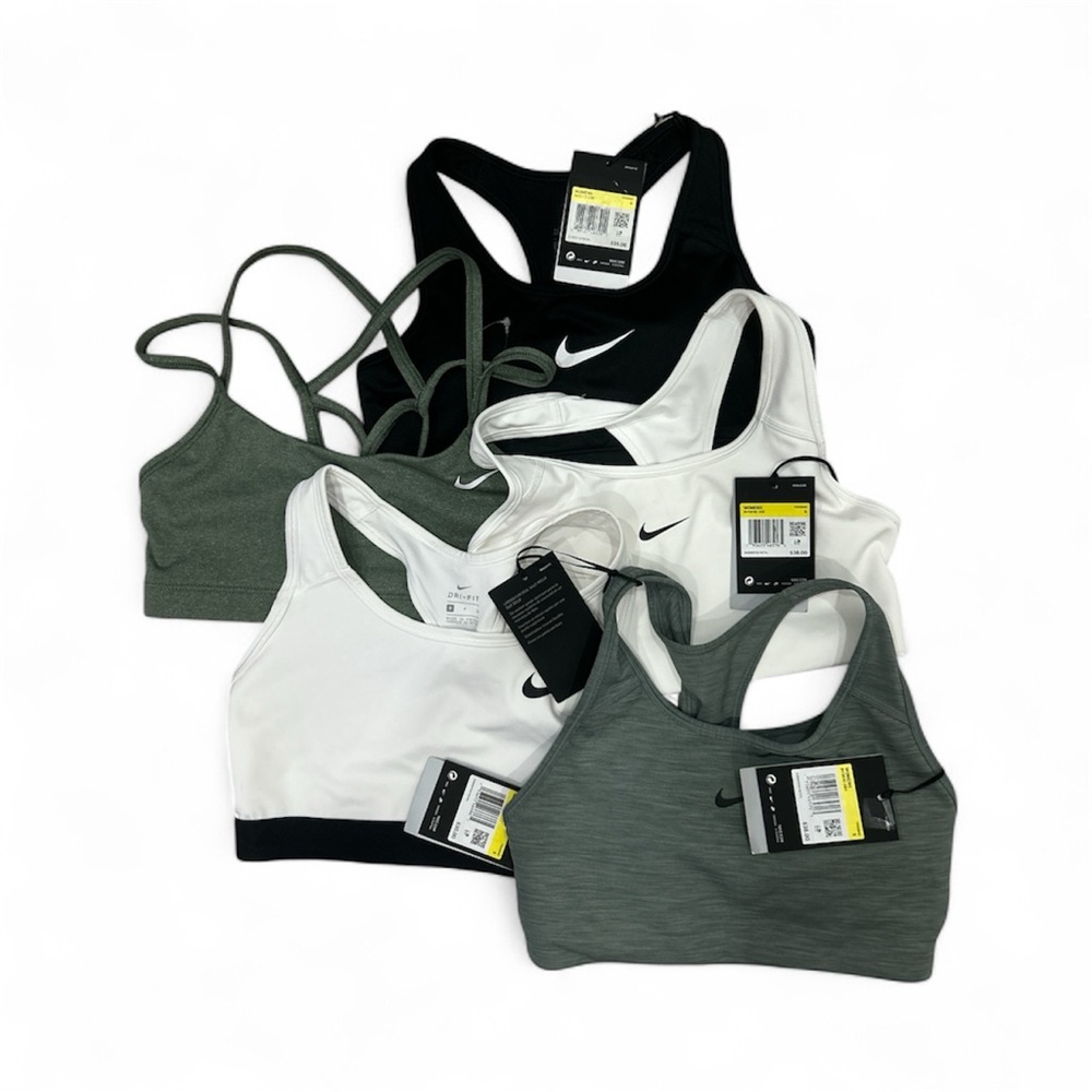 Nike Sports Bra Set in Black, White, and Green